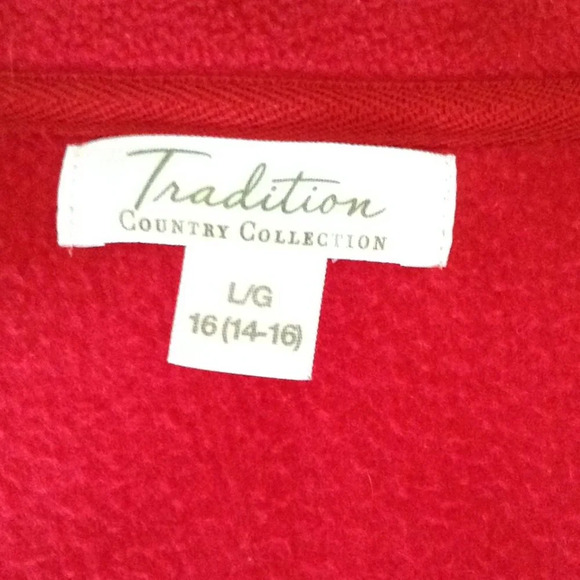 Tradition Country Collection Women's Red Fleece Vest Size L Soft Warm Winter - Picture 5 of 6